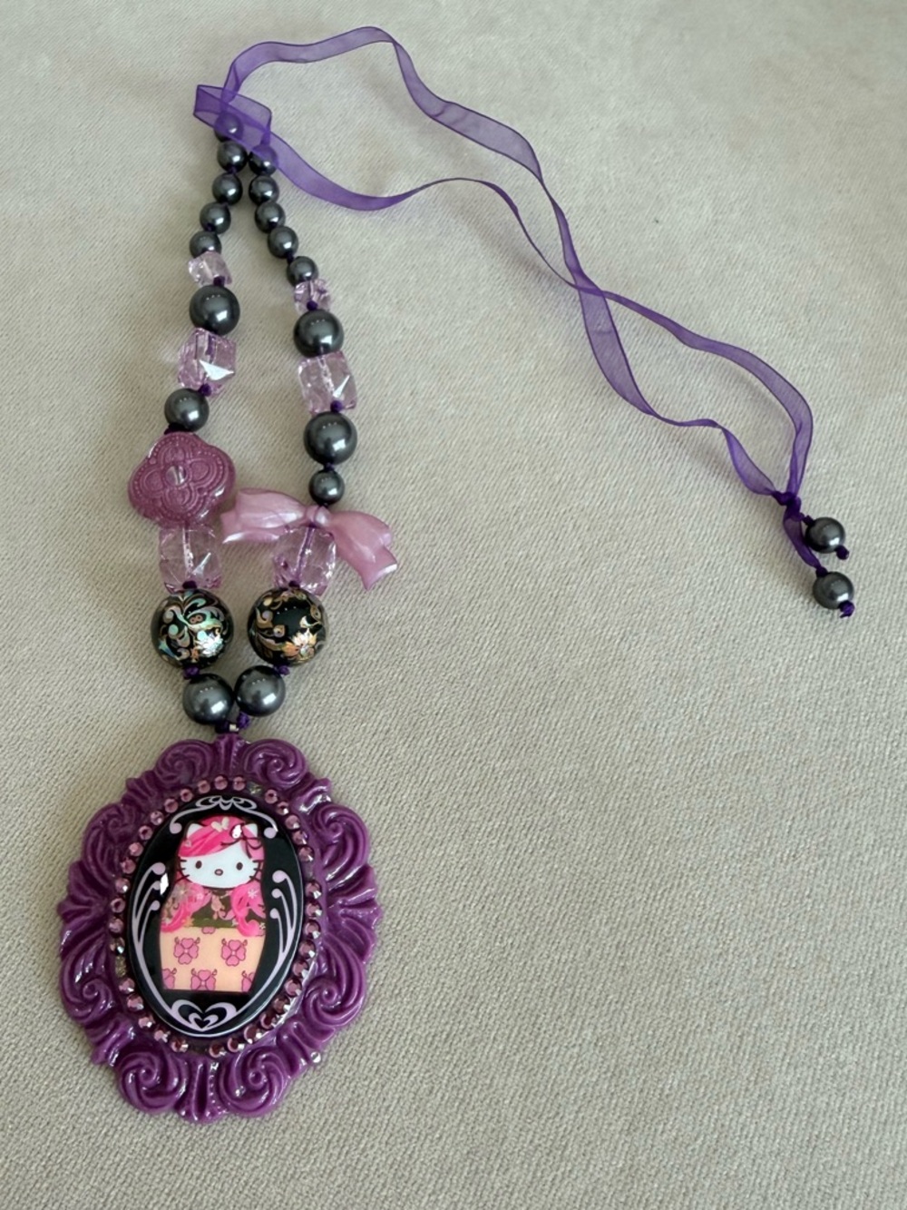 **RARE** Vintage Tarina Tarantino Russian Doll Tie Necklace